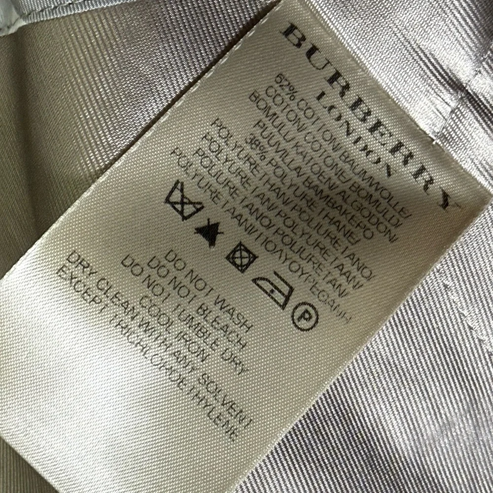 Burberry London Baldwin Metallic Trench Coat Champagne Muted Silver Gold US 6 - Picture 12 of 13